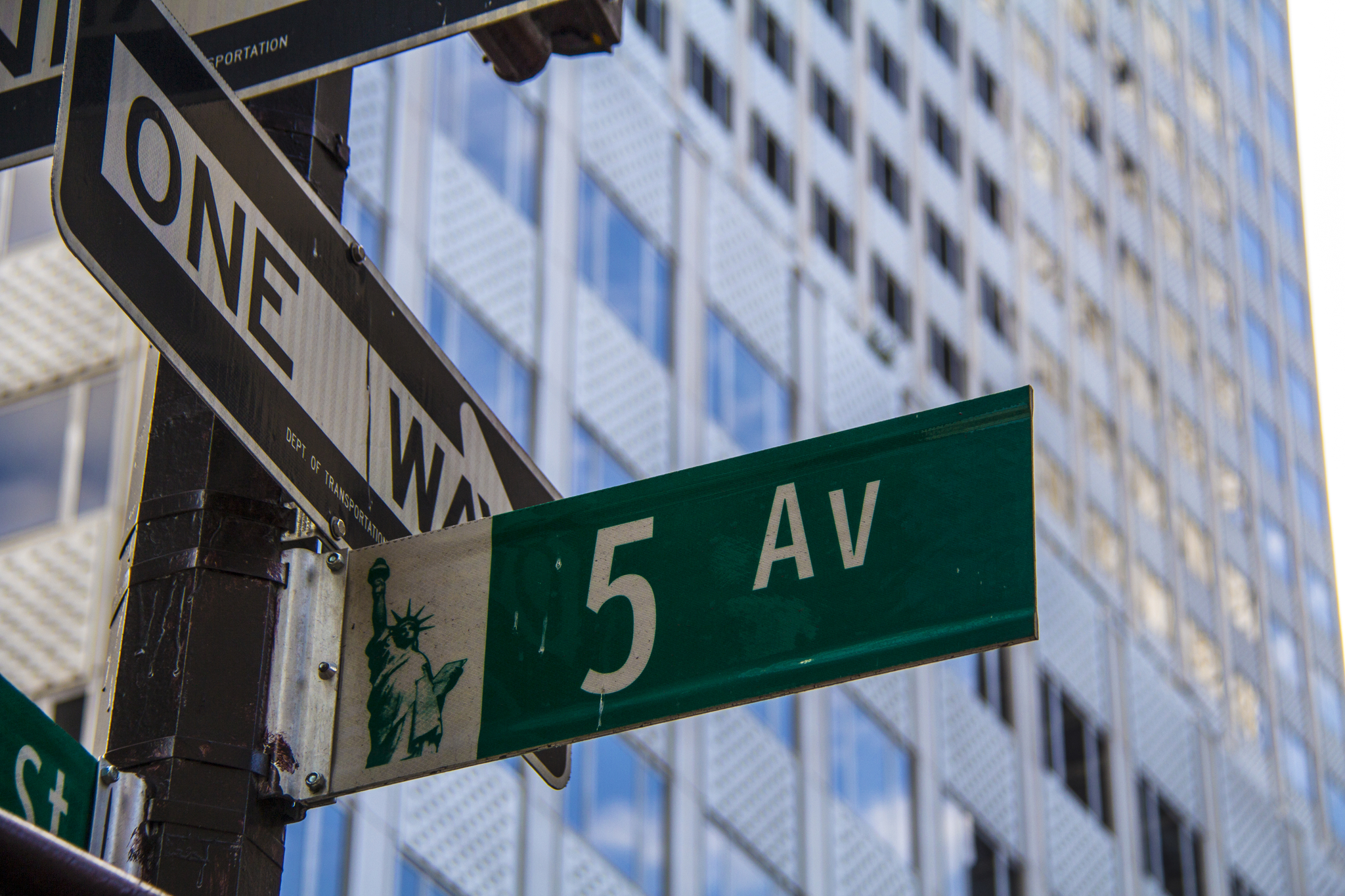 Panneau de la 5ème avenue à New York