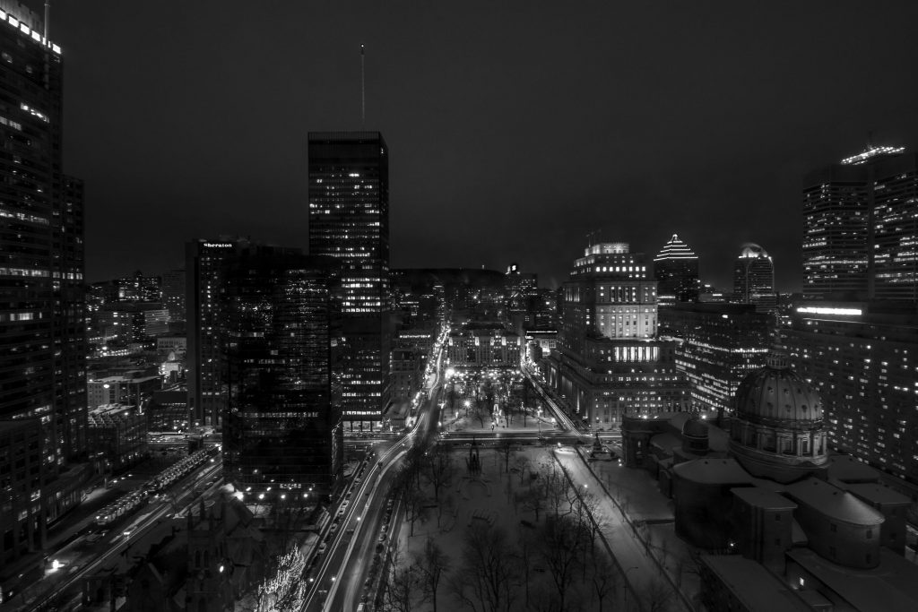 Montréal by night, vue du Mariott Hotel