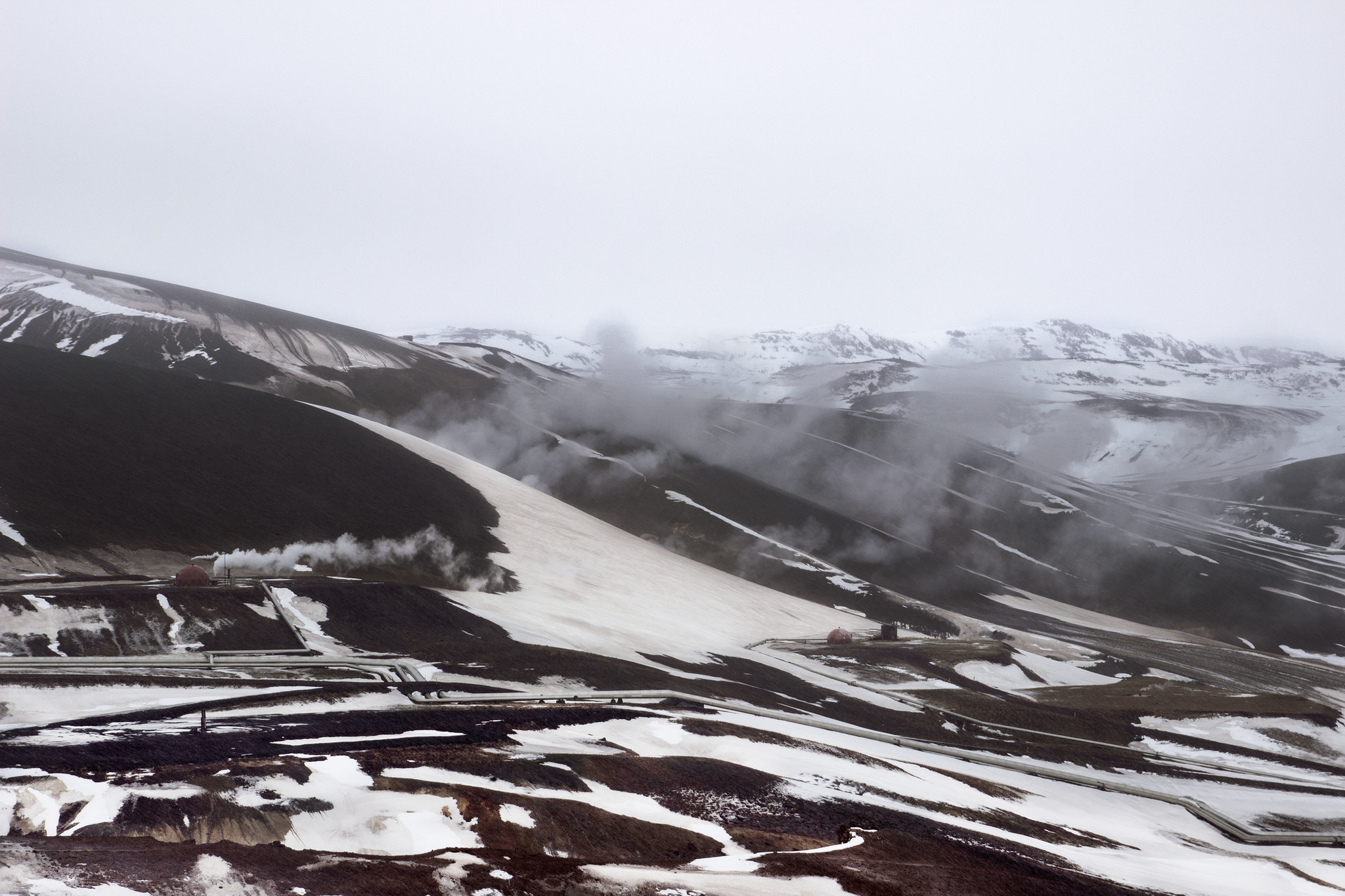 La zone de la centrale géothermique de Krafla dans la région du Myvatn